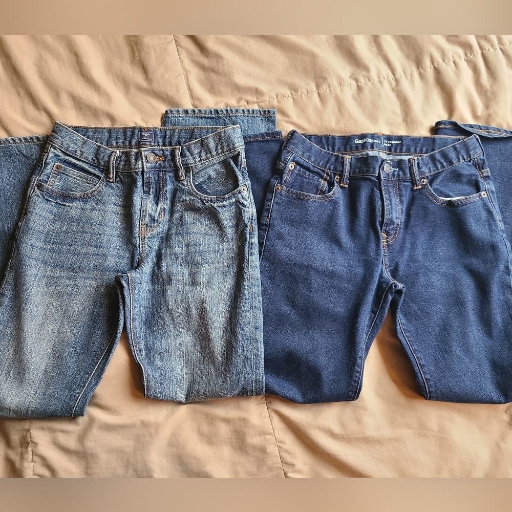 GAP Casual Blue Denim Jeans Set, Size 14 Boot Cut
